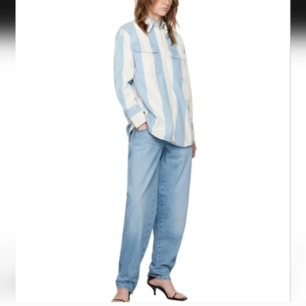 FRAME 90's Utility Loose Jeans Size 28 High Rise Roll Hems Or Straight Leg - Picture 8 of 15